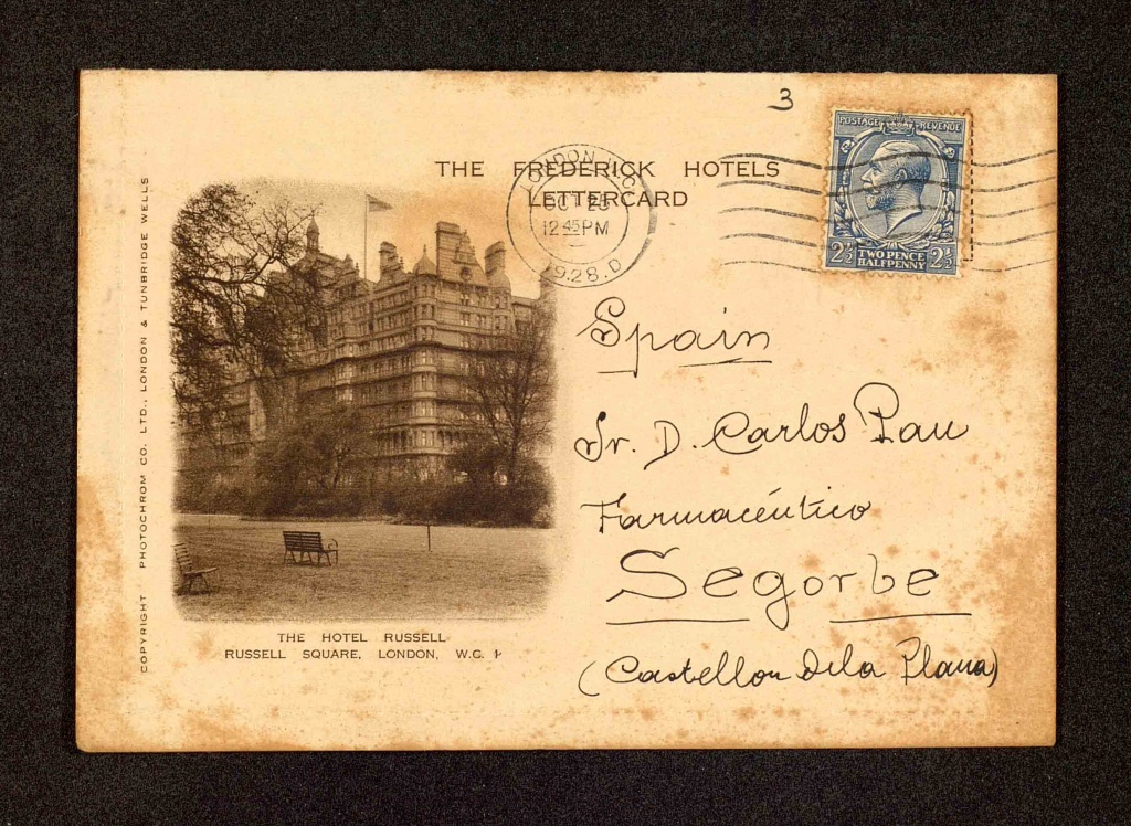 Reino Unido, The Hotel Russel, Russell Square, Londres, 1928.