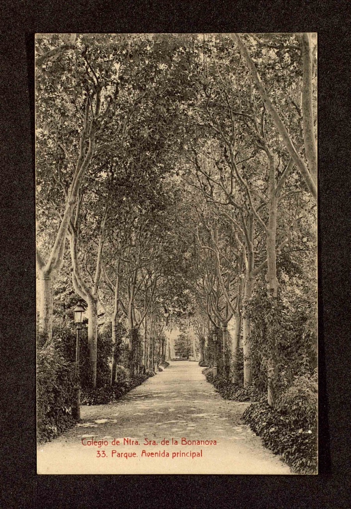 Bonanova School, park, main avenue, 1927.