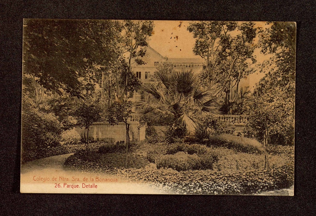 Colegio de Ntra. Sra. De la Bonanova, parque, detalle, 1924.