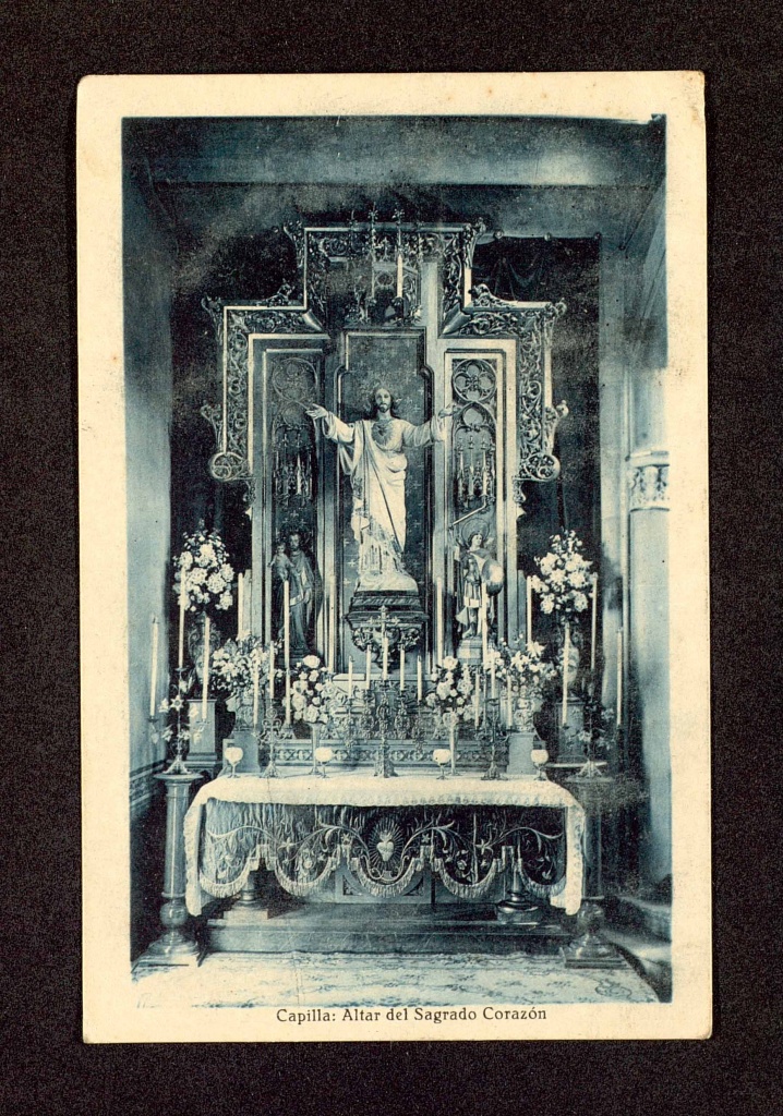 Colegio de Ntra. Sra. De la Bonanova, capilla: altar del Sagrado Corazón, 1932.