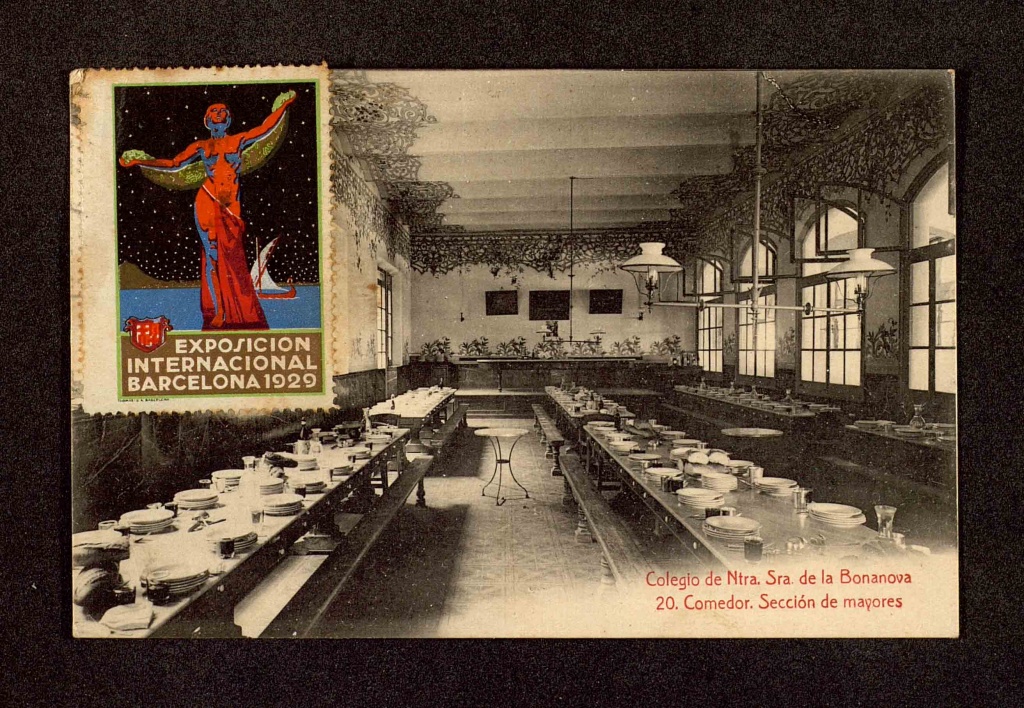 Colegio de Ntra. Sra. De la Bonanova, comedor, sección de mayores, 1929.