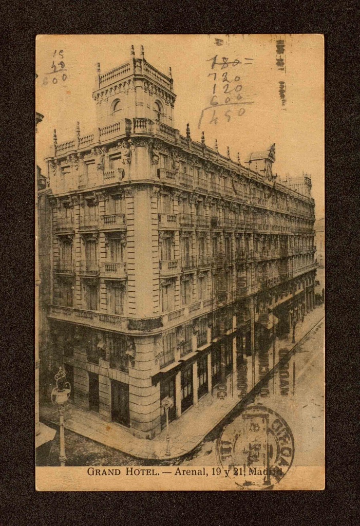 Madrid, Gran Hotel, Arenal 19 y 21, 1923.