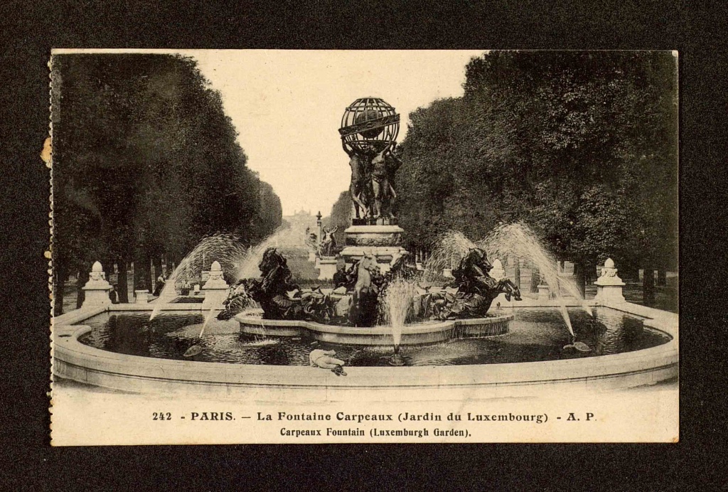 París, Jardines de Luxemburgo, La Fontaine Carpeaux, 1928.
