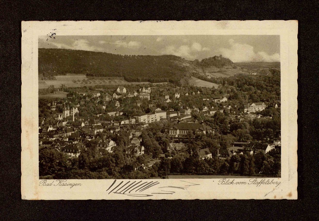 Bad Kissingen, view from Staffelsberg, 1929.